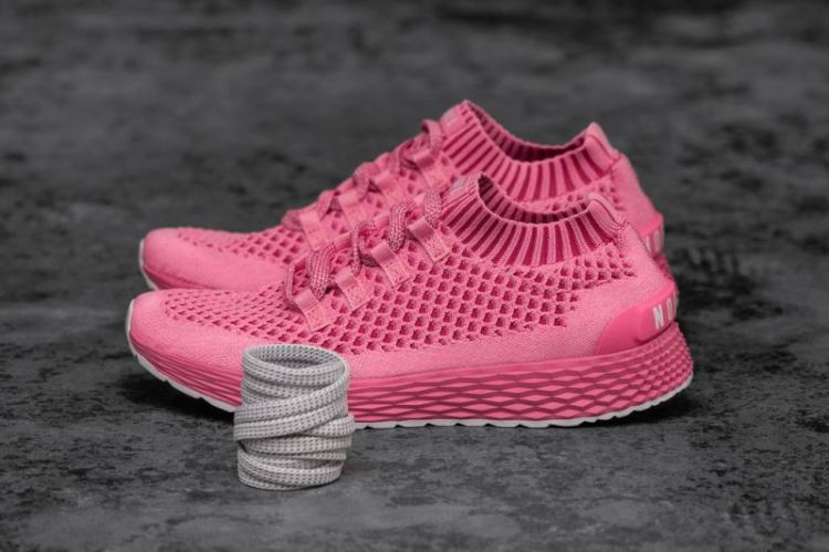 NOBULL MEN'S SNEAKERS BRIGHT PINK KNIT RUNNER - Click Image to Close