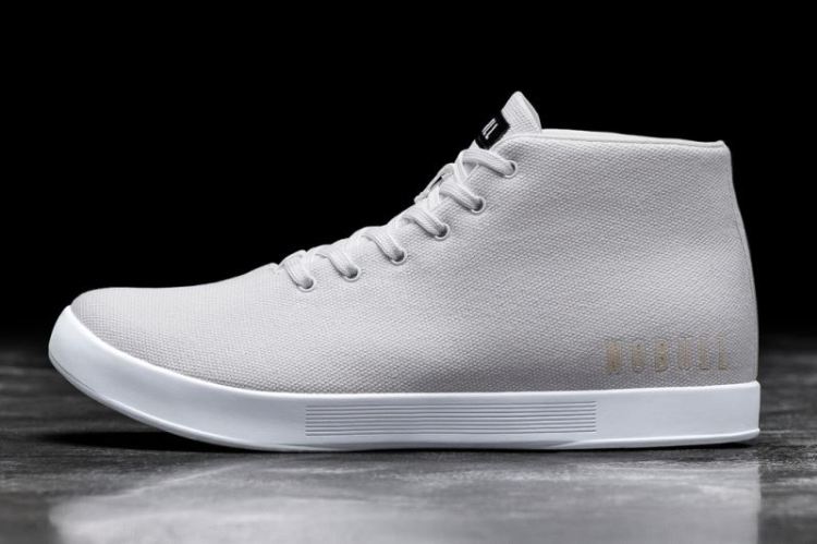 NOBULL MEN'S SNEAKERS WHITE CANVAS MID TRAINER - Click Image to Close