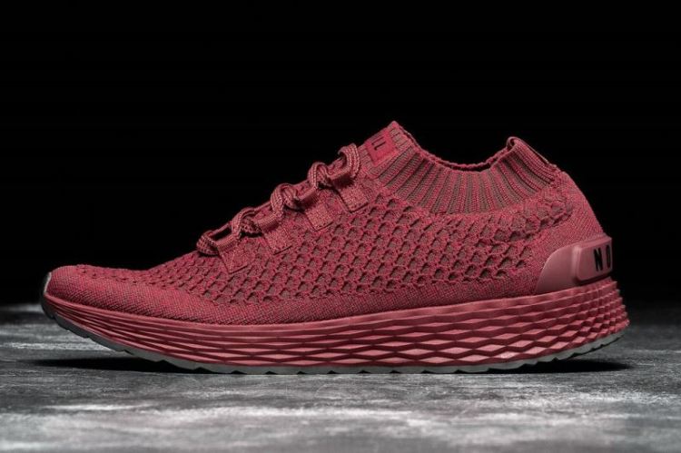NOBULL WOMEN'S SNEAKERS CRIMSON RED KNIT RUNNER - Click Image to Close
