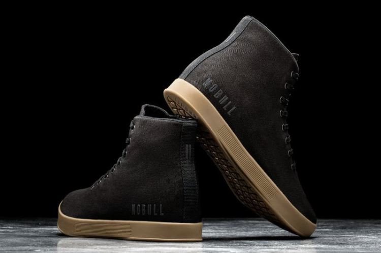 NOBULL WOMEN'S SNEAKERS HIGH-TOP BLACK DARK GUM CANVAS TRAINER - Click Image to Close