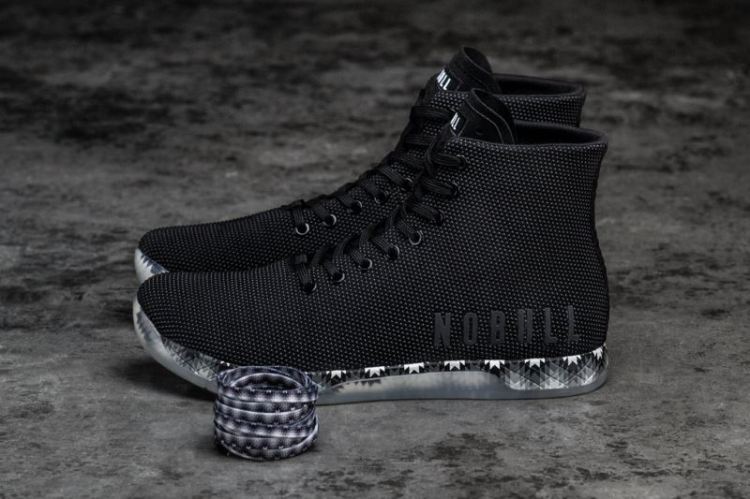 NOBULL MEN'S SNEAKERS HIGH-TOP BLACK PATCHWORK TRAINER - Click Image to Close