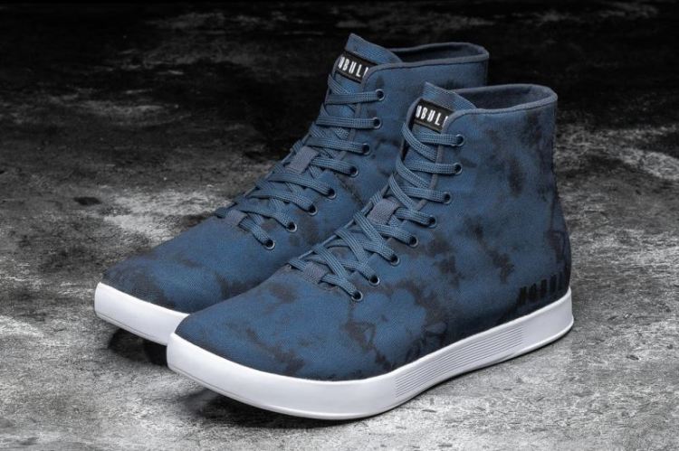 NOBULL WOMEN'S SNEAKERS HIGH-TOP NAVY TIE-DYE CANVAS TRAINER - Click Image to Close