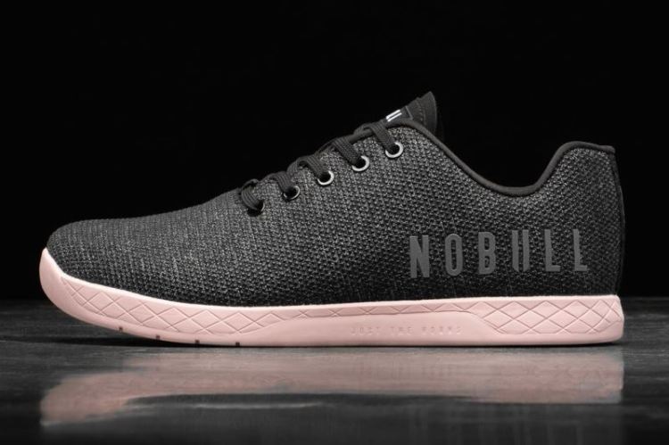 NOBULL WOMEN'S SNEAKERS BLACK HEATHER DUSTY ROSE TRAINER - Click Image to Close