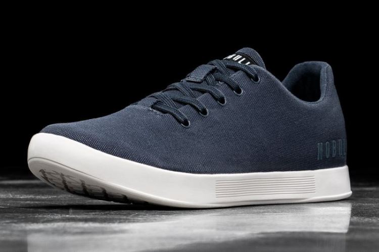 NOBULL WOMEN'S SNEAKERS NAVY IVORY CANVAS TRAINER - Click Image to Close