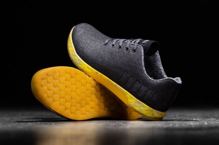 NOBULL MEN'S SNEAKERS BLACK HEATHER YELLOW TRAINER - Click Image to Close