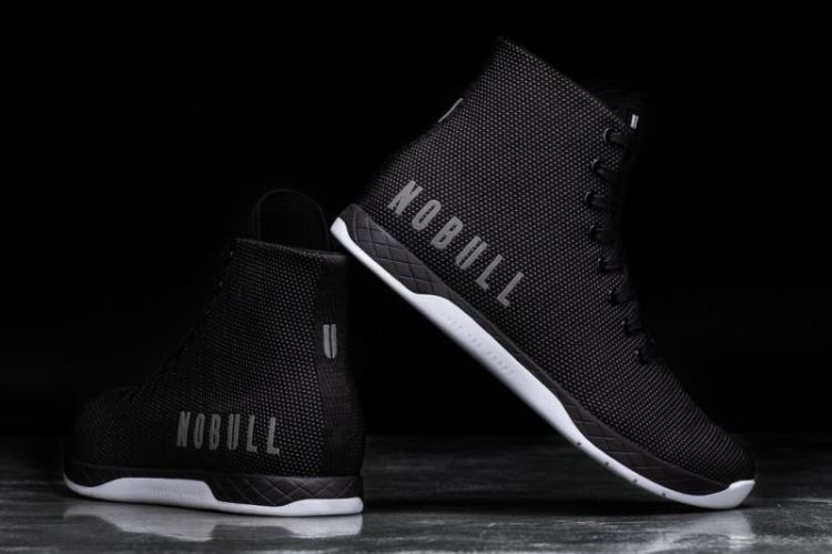 NOBULL MEN'S SNEAKERS HIGH-TOP BLACK AND WHITE TRAINER