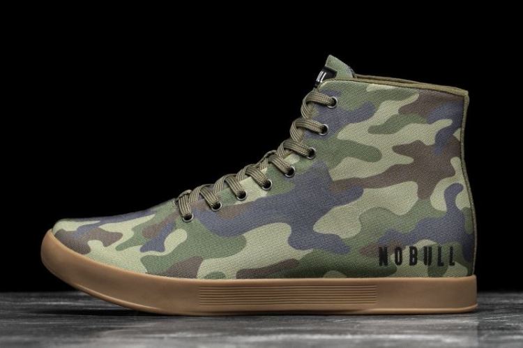 NOBULL WOMEN'S SNEAKERS HIGH-TOP FOREST CAMO CANVAS TRAINER - Click Image to Close