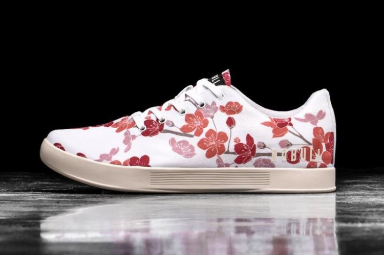 NOBULL MEN'S SNEAKERS WHITE CHERRY BLOSSOM CANVAS TRAINER - Click Image to Close