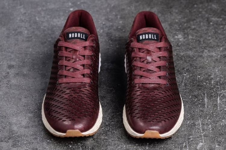 NOBULL MEN'S SNEAKERS BURGUNDY LEATHER RUNNER - Click Image to Close