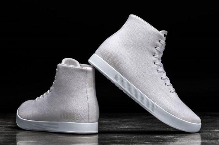 NOBULL MEN'S SNEAKERS HIGH-TOP WHITE CANVAS TRAINER
