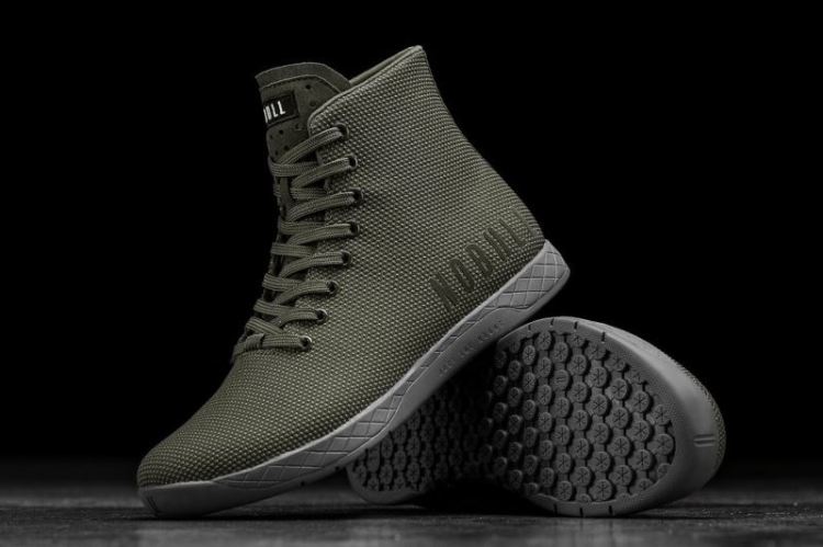 NOBULL WOMEN'S SNEAKERS HIGH-TOP ARMY GREY TRAINER - Click Image to Close