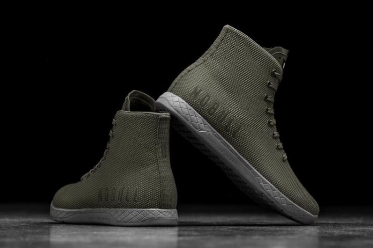 NOBULL WOMEN'S SNEAKERS HIGH-TOP ARMY GREY TRAINER - Click Image to Close