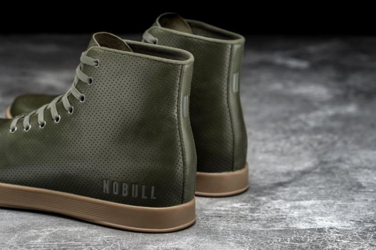 NOBULL WOMEN'S SNEAKERS HIGH-TOP ARMY LEATHER TRAINER