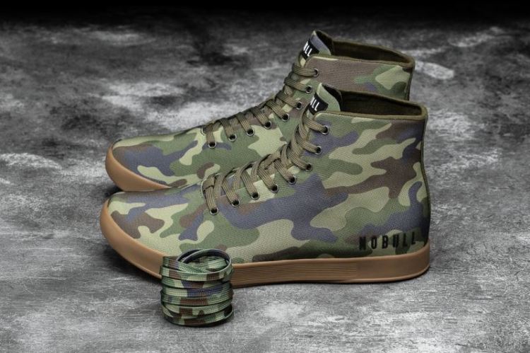 NOBULL MEN'S SNEAKERS HIGH-TOP FOREST CAMO CANVAS TRAINER - Click Image to Close