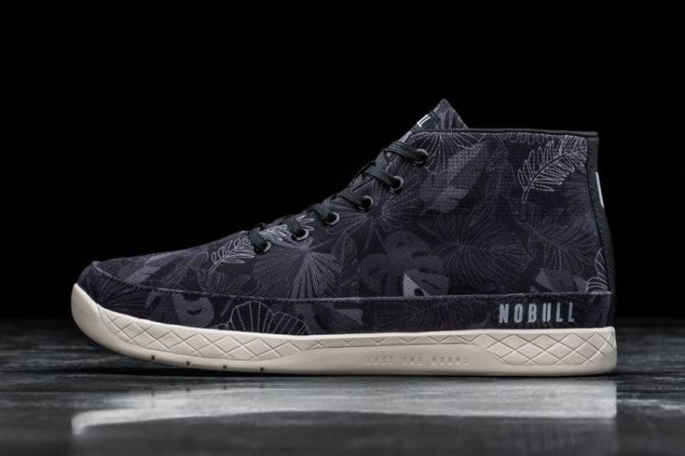 NOBULL MEN'S SNEAKERS BLACK OASIS CANVAS MID TRAINER - Click Image to Close