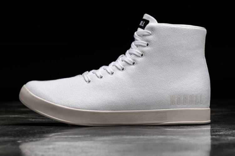 NOBULL MEN'S SNEAKERS HIGH-TOP WHITE IVORY CANVAS TRAINER
