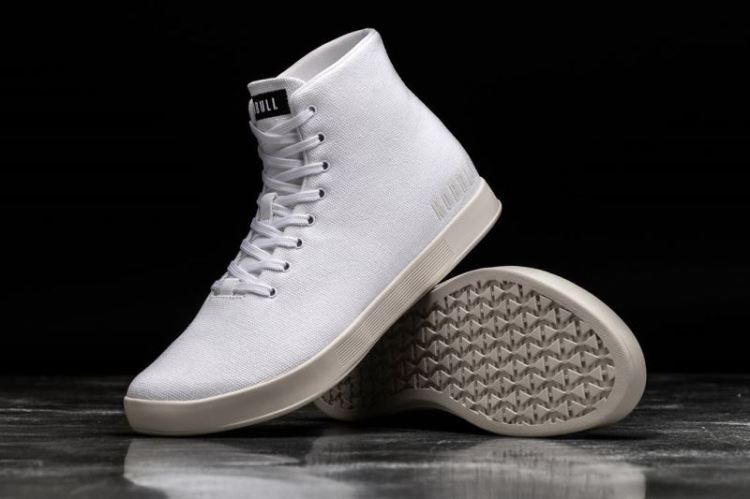 NOBULL WOMEN'S SNEAKERS HIGH-TOP WHITE IVORY CANVAS TRAINER - Click Image to Close