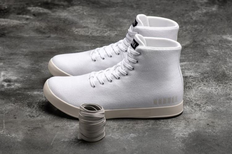 NOBULL WOMEN'S SNEAKERS HIGH-TOP WHITE IVORY CANVAS TRAINER - Click Image to Close