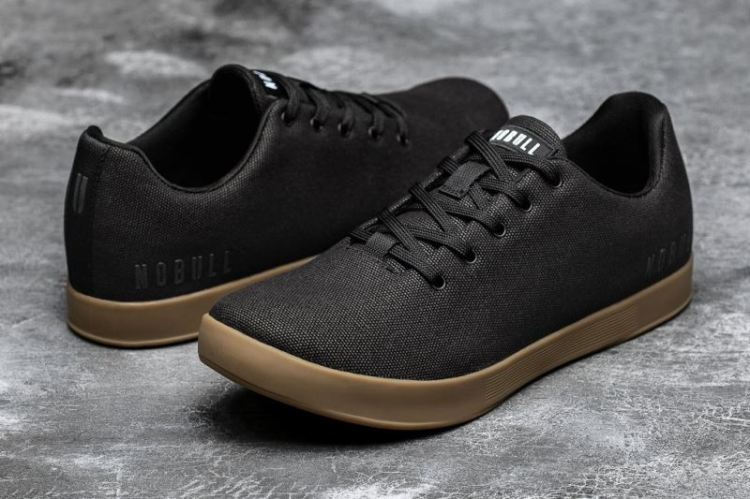 NOBULL WOMEN'S SNEAKERS BLACK GUM CANVAS TRAINER - Click Image to Close