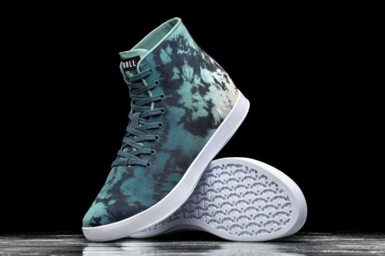 NOBULL WOMEN'S SNEAKERS HIGH-TOP TEAL TIE-DYE CANVAS TRAINER - Click Image to Close